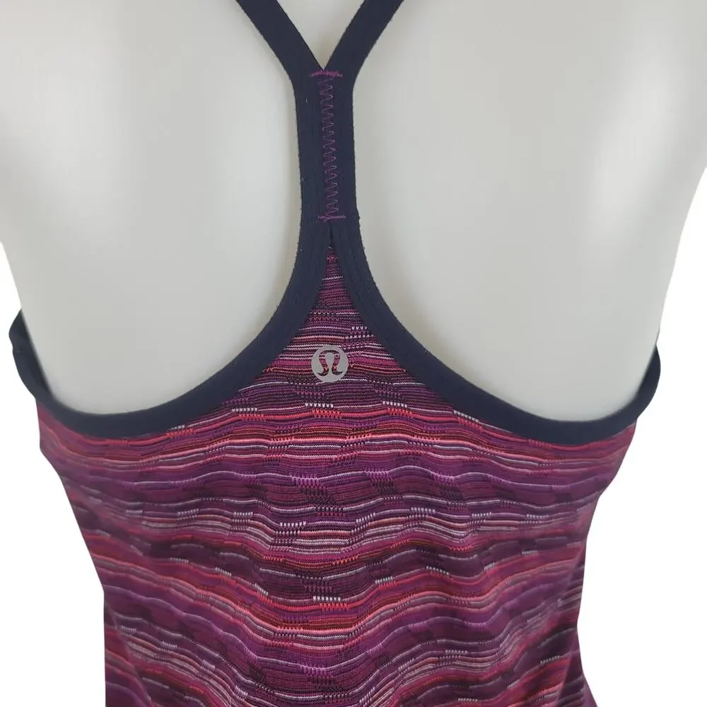 Lululemon Burgundy Pink White Shelf Bra Workout Tank Top 12 - Picture 3 of 4